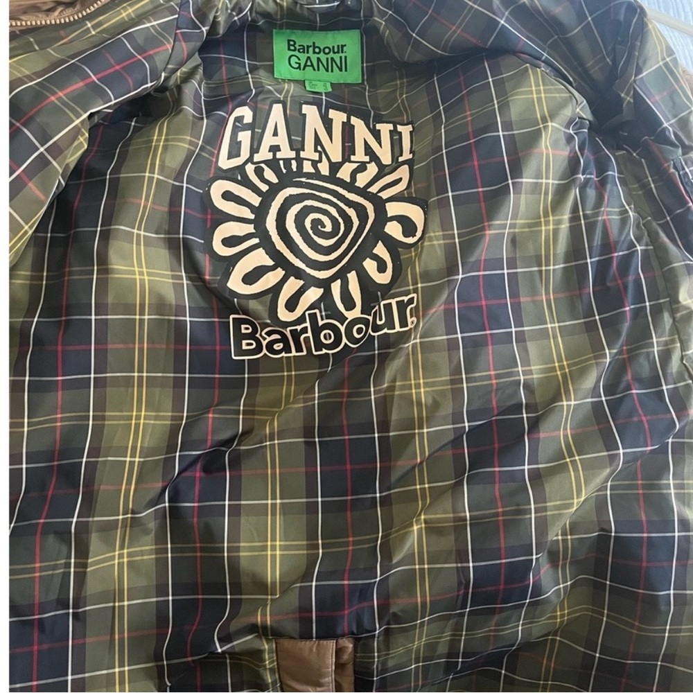 Barbour GANNI Plaid Jacket with Green Brand Label - Picture 4 of 5